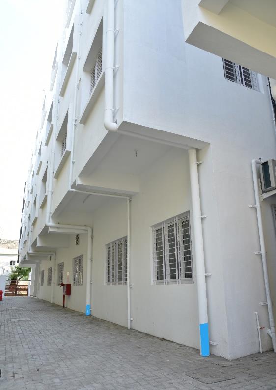 Building-integrated rainwater harvesting system with collection pipes